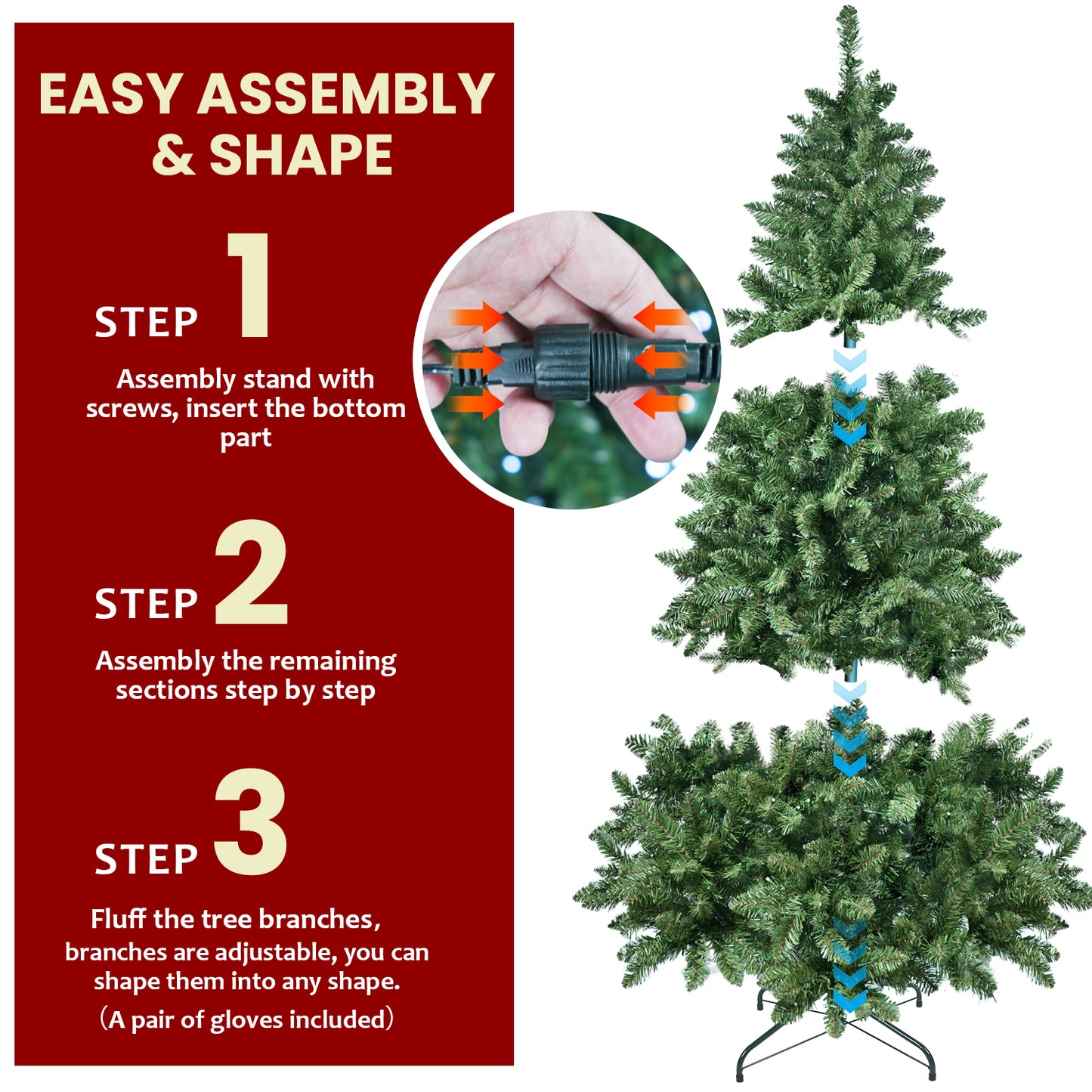 PE & PVC Artificial Christmas Tree – Christmas & Holiday Decorations (6FT / 7FT / 9FT)