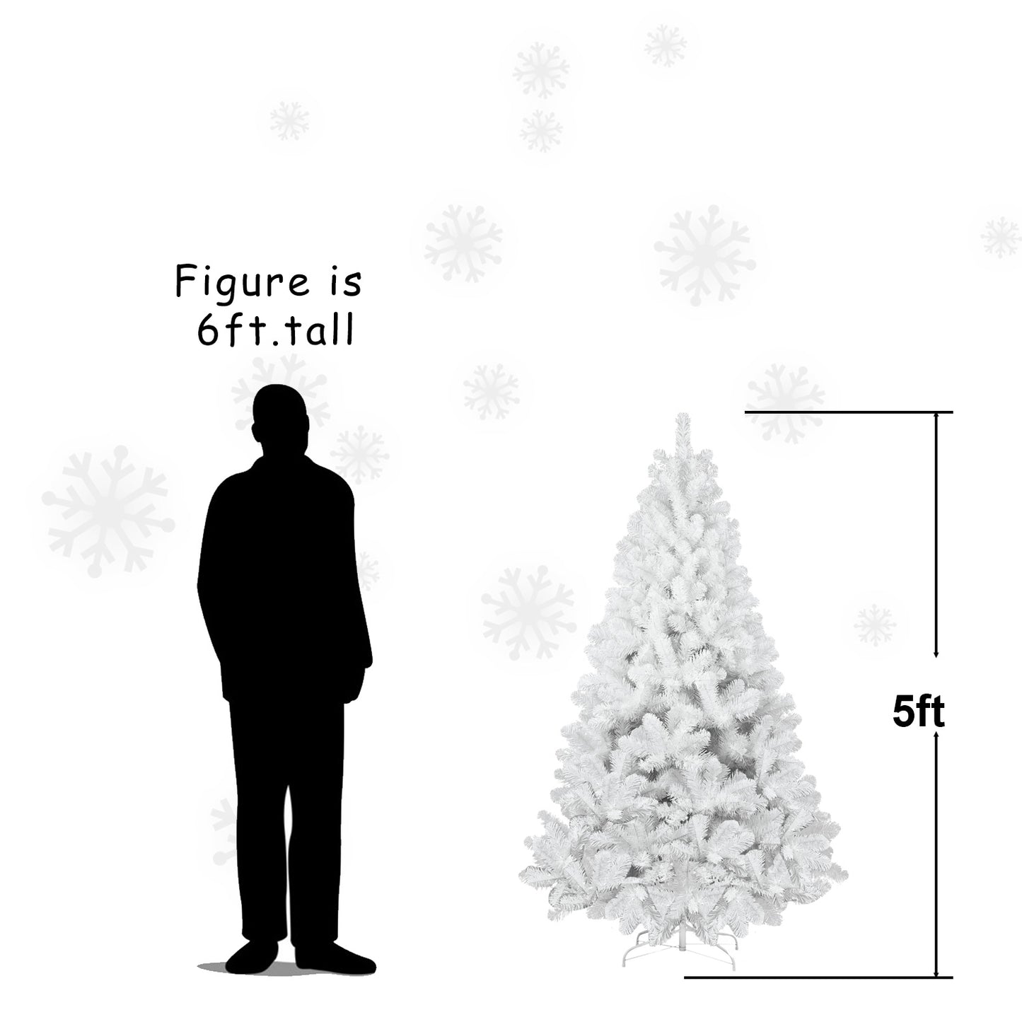 White Artifician Christmas Tree with Ornaments-Fast USA Shipping