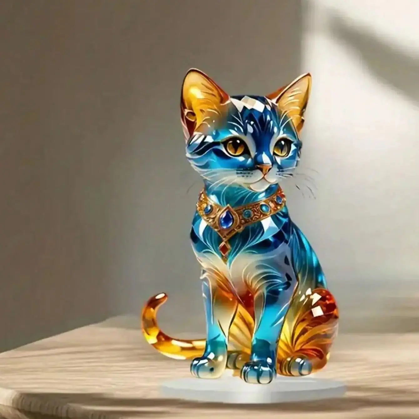 ⭐ Elegant Handcrafted Cat Sculpture – Luxury Home Décor Figurine