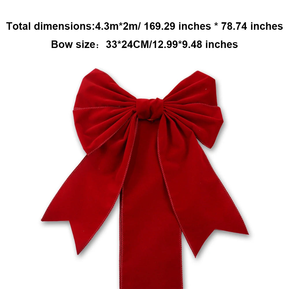 Festive Christmas Door Bow – Large Decorative Ribbon for Front Door & Holiday Home Decor