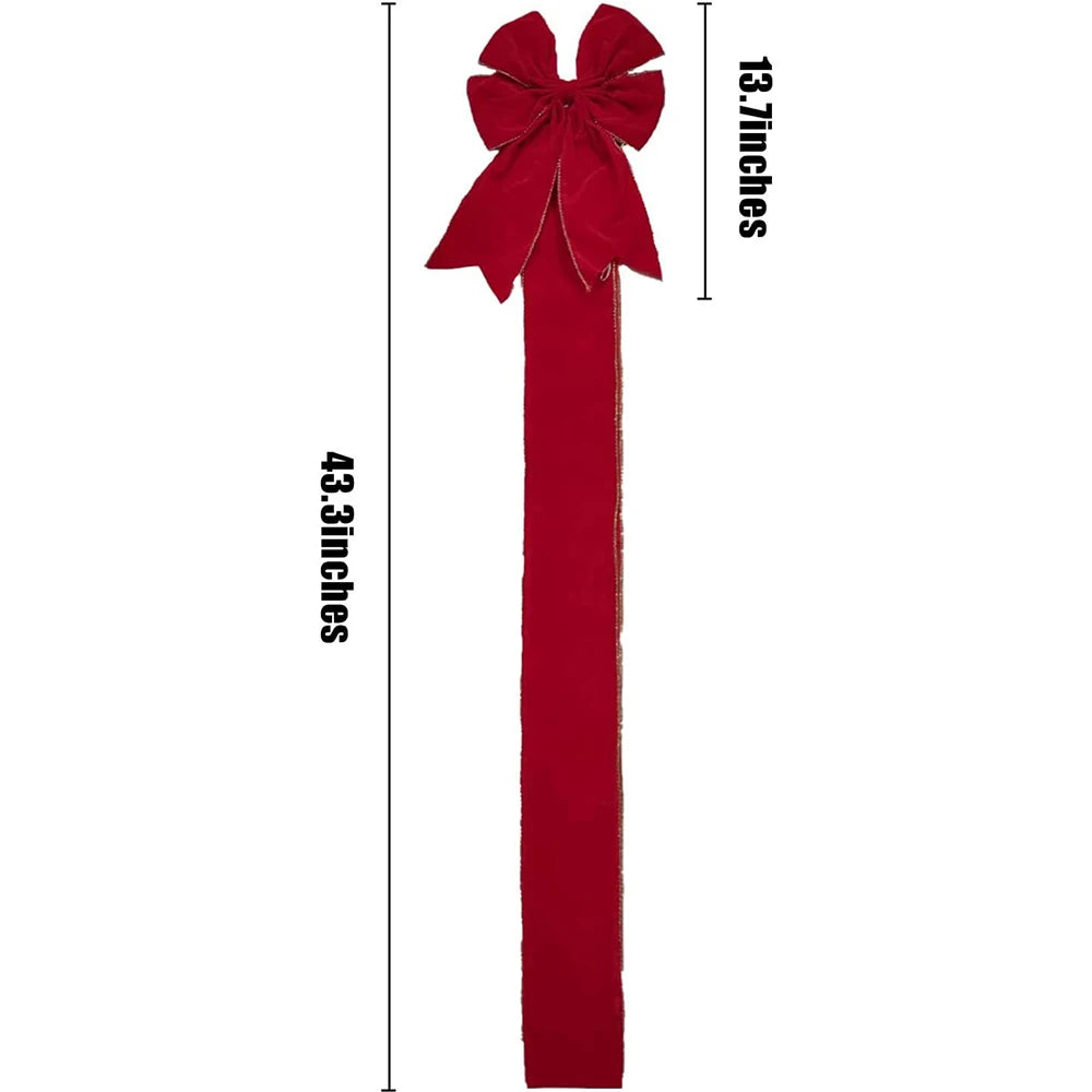 Festive Christmas Door Bow – Large Decorative Ribbon for Front Door & Holiday Home Decor