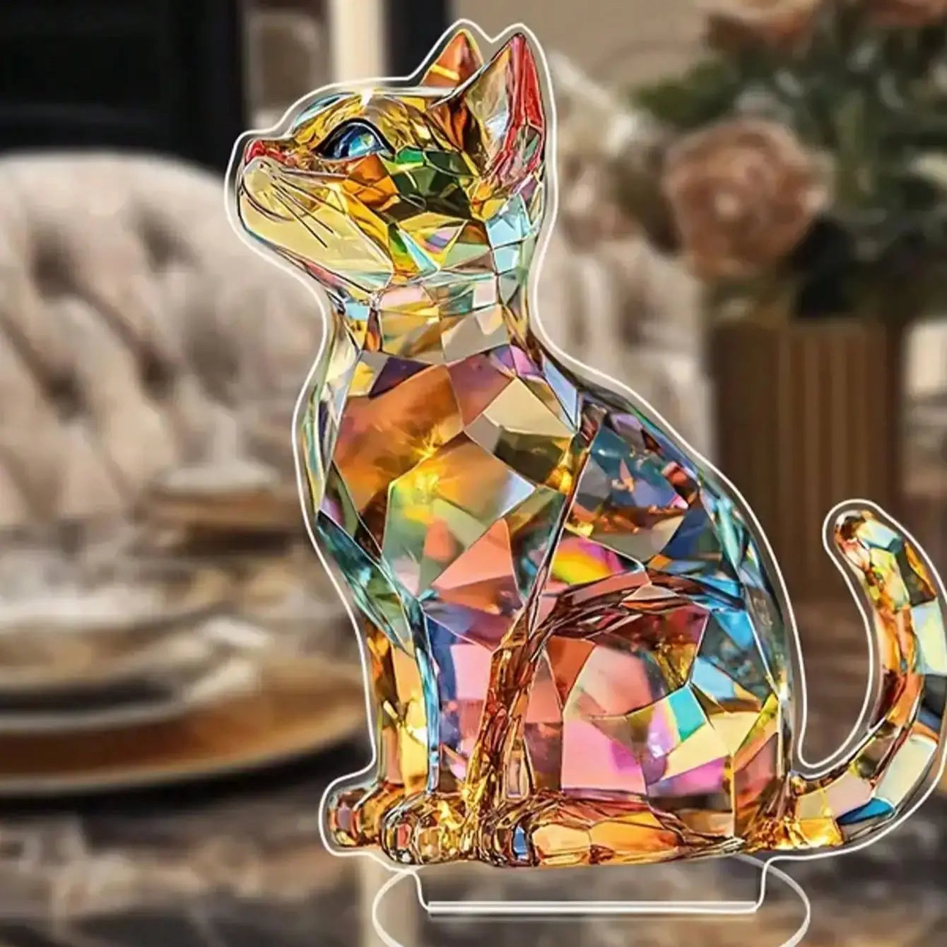 ⭐ Elegant Handcrafted Cat Sculpture – Luxury Home Décor Figurine