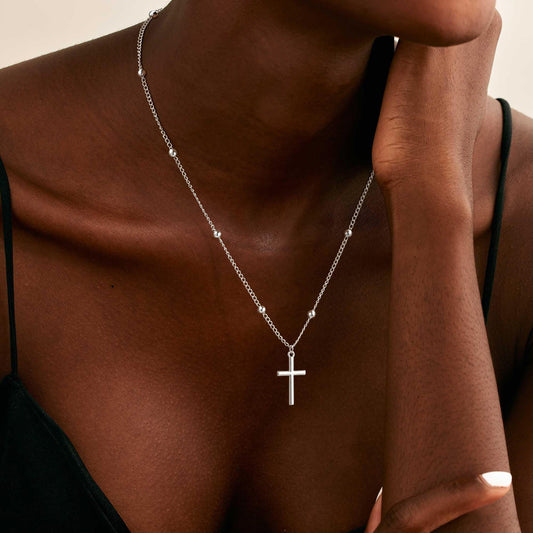 Simple Alloy Cross Pendant Necklace For Women