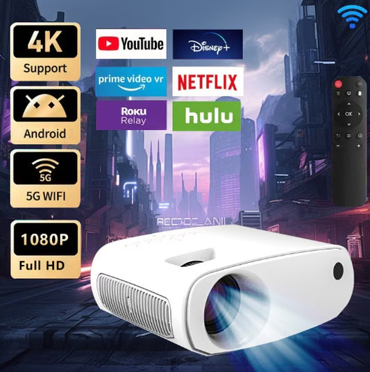 Mini HD  Smart Projector 1080P with 5G Wifi & 4K Support