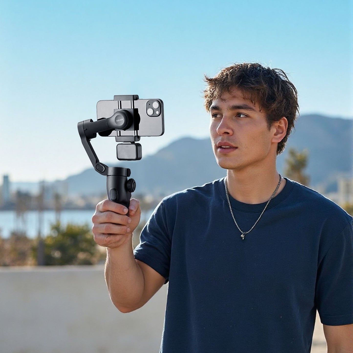 3-Axis Phone Gimbal Stabilizer with Light for iphone & Android